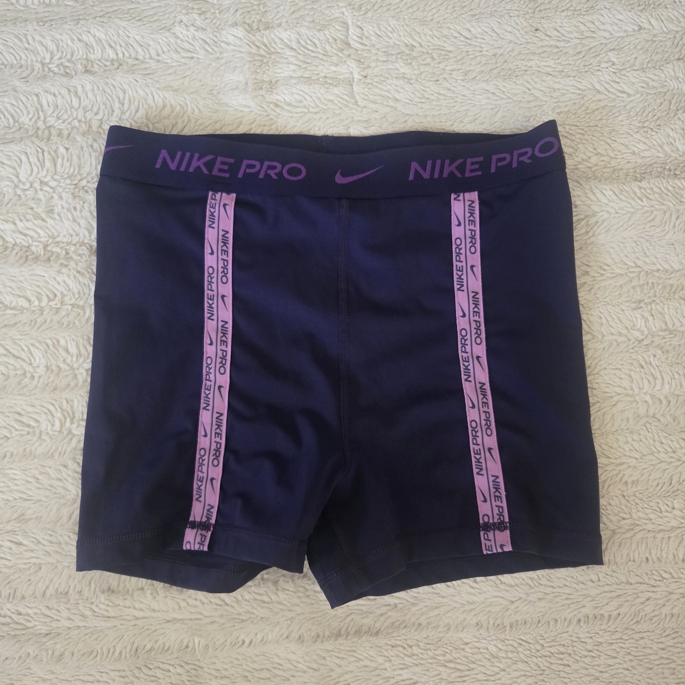 Nike Pro Purple Shorts with Pink Accents